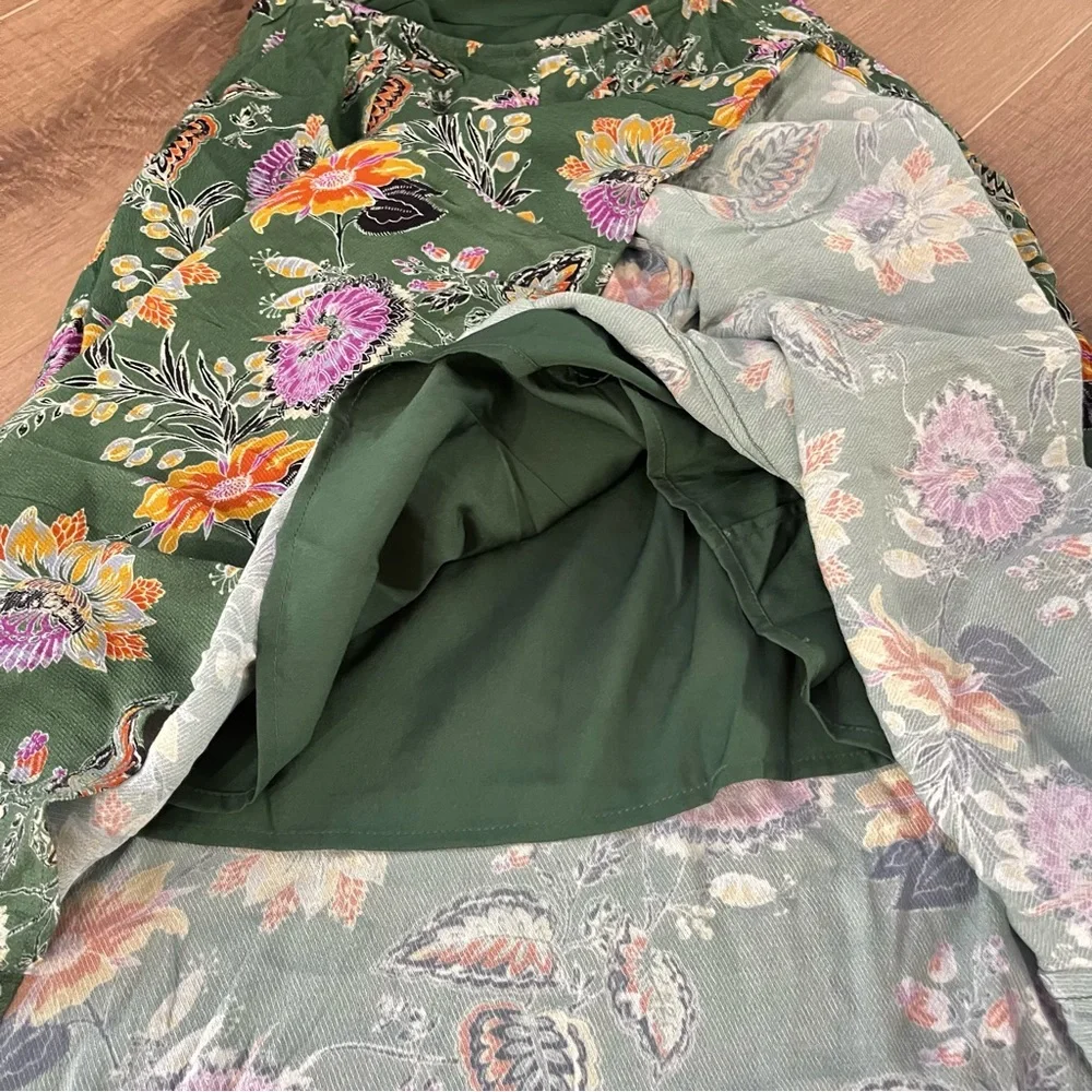 Equipment Femme Everett Eden Multi Floral Sleeveles Scoop Maxi Dress Green 0 NEW - Picture 14 of 15